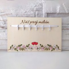 Darček pre novomanželov tabuľka na darovanie peňazí