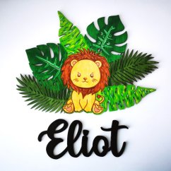 Detská menovka s ľubovoľným Safari zvieratkom