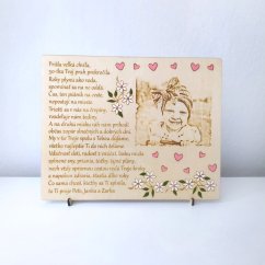 Narodeninová tabuľka s gravírovanou fotkou a venovaním