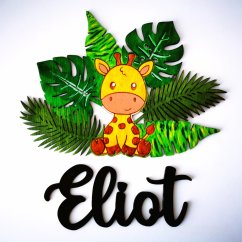 Detská menovka s ľubovoľným Safari zvieratkom