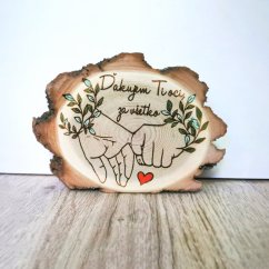 Darček pre otca - Maľované agátové drevo - Ďakujem oci