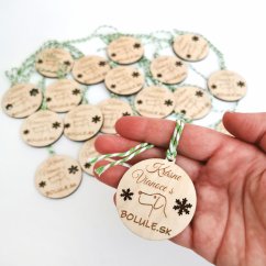 Darček pre zákazníkov s logom a kontaktom vianočná ozdoba.