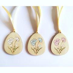 Veľkonočné drevené vajíčko ručne maľované