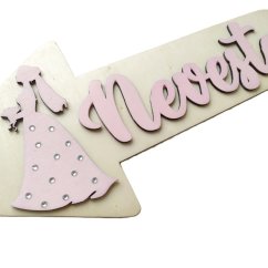 Drevená šípka na svadbu Nevesta