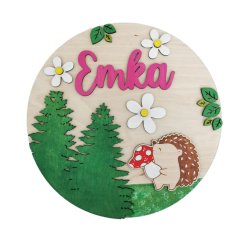 Detská menovka s ježkom