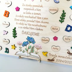 Darček pre učiteľku Tabuľka s menami detí