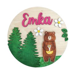 Detská menovka s medveďom