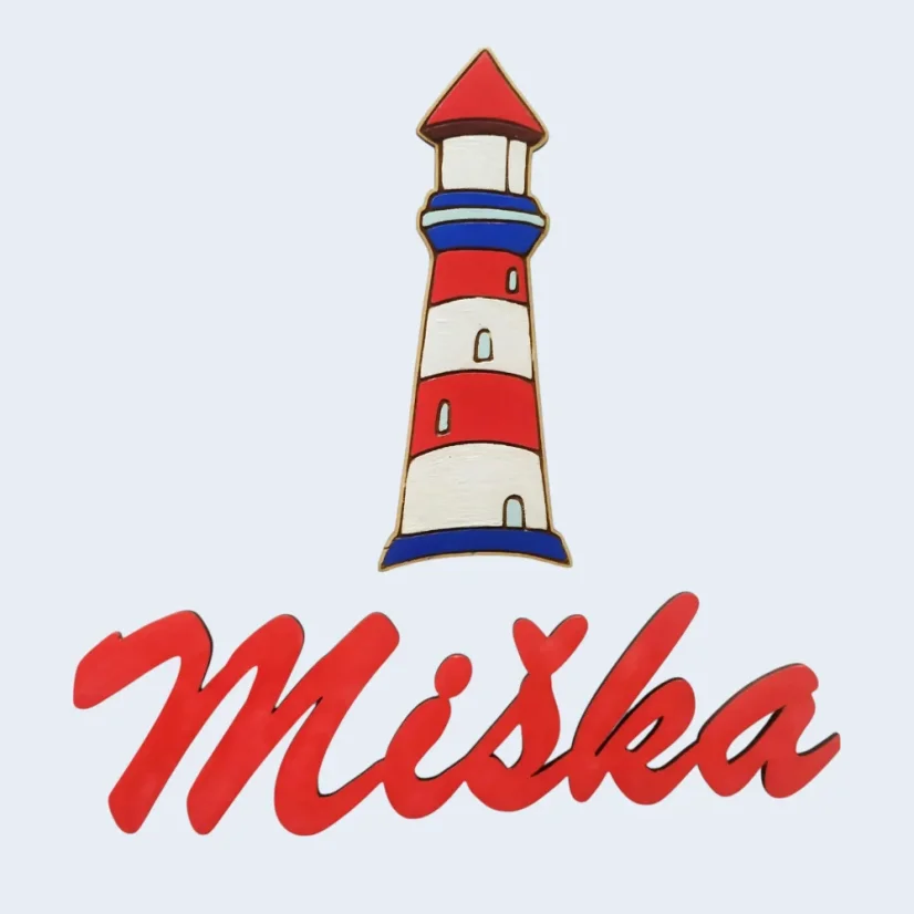 Detská maľovaná menovka a maják.