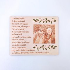 Narodeninová tabuľka s gravírovanou fotkou a venovaním