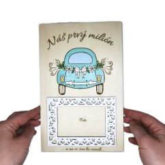 Svadobný dar pre novomanželov tabuľka na darovanie peňazí