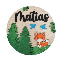 Detská menovka s líškou