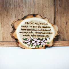 Darček k narodeninám - Maľované agátové drevo Všetko najlepšie!