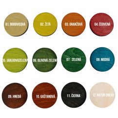 Všetky odtiene našich lazúr na drevo.