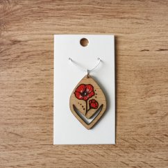 Drevený prívesok Vlčí mak