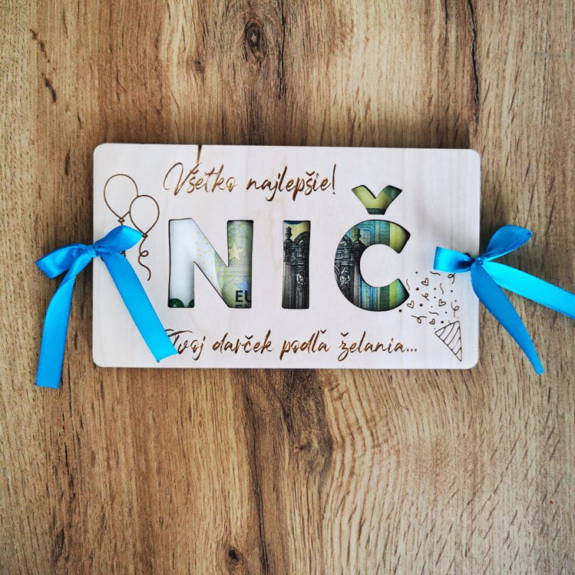 Vtipná obálka na darovanie peňazí „Nič“