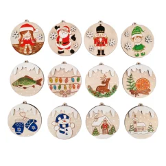 Drevené handmade ozdoby na stromček sada - Santa Claus, Luskáčik, kapor, zimné rukavice, snehuliak, svetielka, dievčatko, srnka. Drevené handmade ozdoby na stromček sada - Santa Claus, Luskáčik, kapor, zimné rukavice, snehuliak, svetielka, dievčatko, srnka.