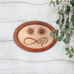 Drevený podnos na obrúčky