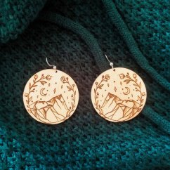 Drevené náušnice príroda