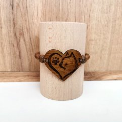 Drevený dámsky náramok mačka