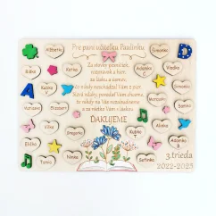 Darček pre učiteľku Tabuľka s menami detí