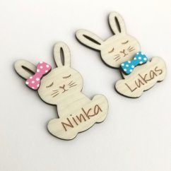 Menovky na stôl pre deti Zajačiky