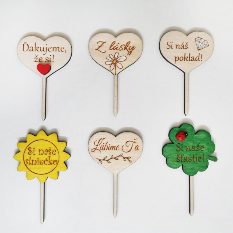 Minizápichy do torty s textom