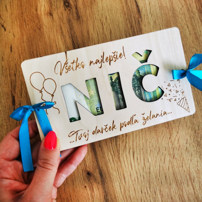 Vtipná obálka na darovanie peňazí „Nič“