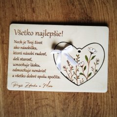 Drevená pohľadnica k narodeninám