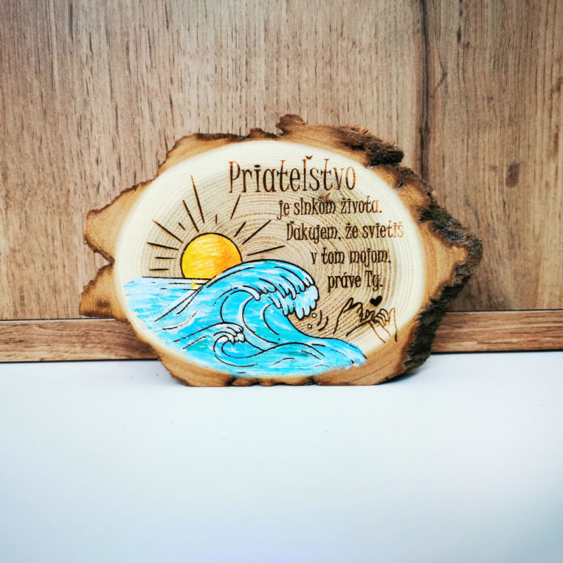 Darček pre kamarátku - Maľované agátové drevo Priateľstvo Darček pre kamarátku - Maľované agátové drevo Priateľstvo