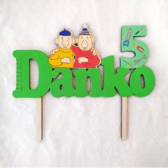 Zápich na tortu Pat a Mat, meno a číslo