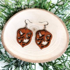 Drevené náušnice lesné žalude