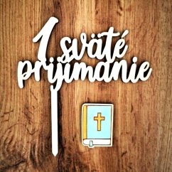 Zápich na tortu Prvé sväté prijímanie s modlitebnou knížkou