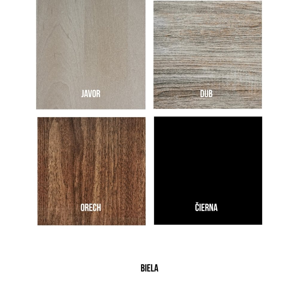 Varianty HDF - čierna, biela, javor, dub, orech